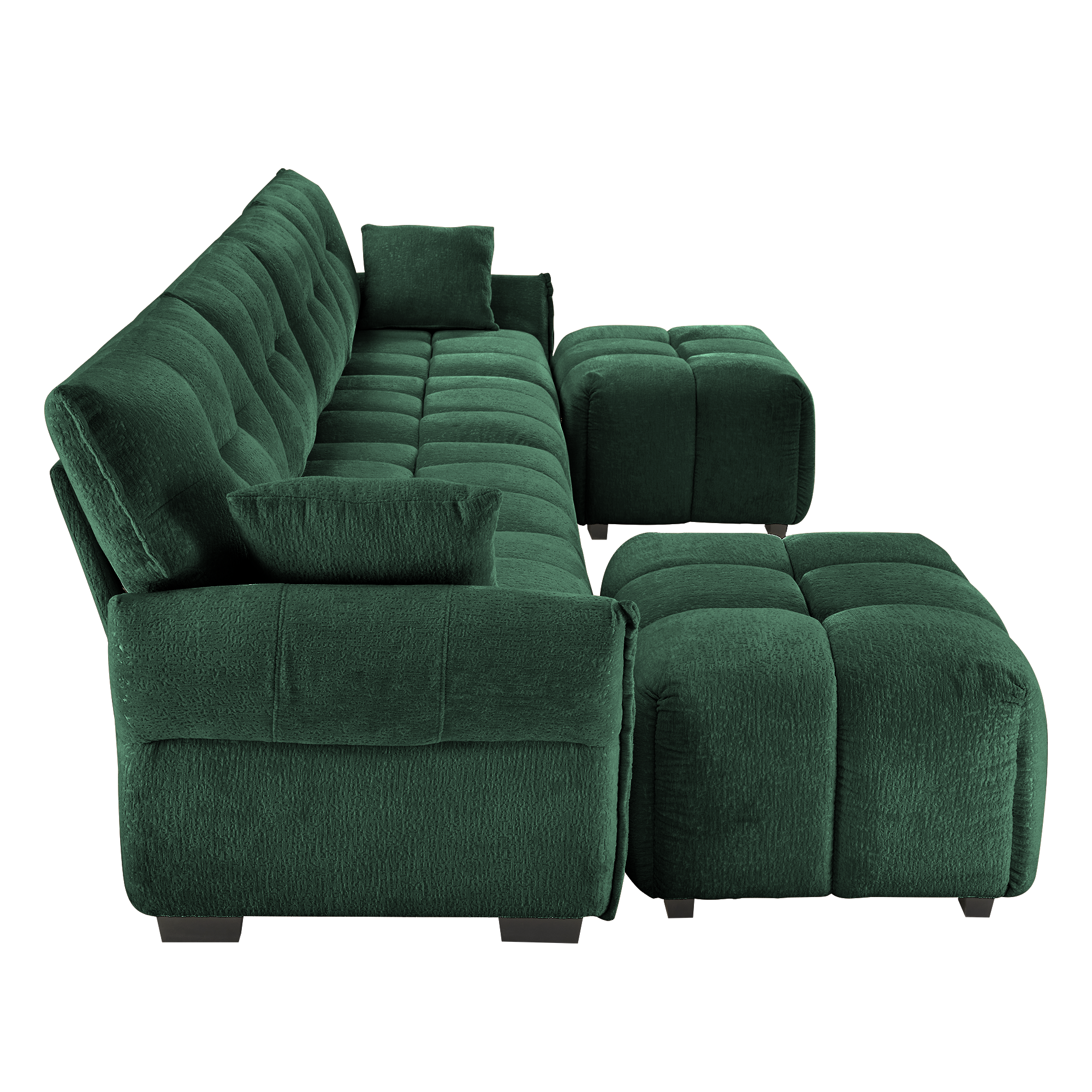 4-Seater Sofa Set with 2 Ottomans