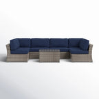 Ready-to-Use 4-Person Wicker Seating Group with Premium Fabric