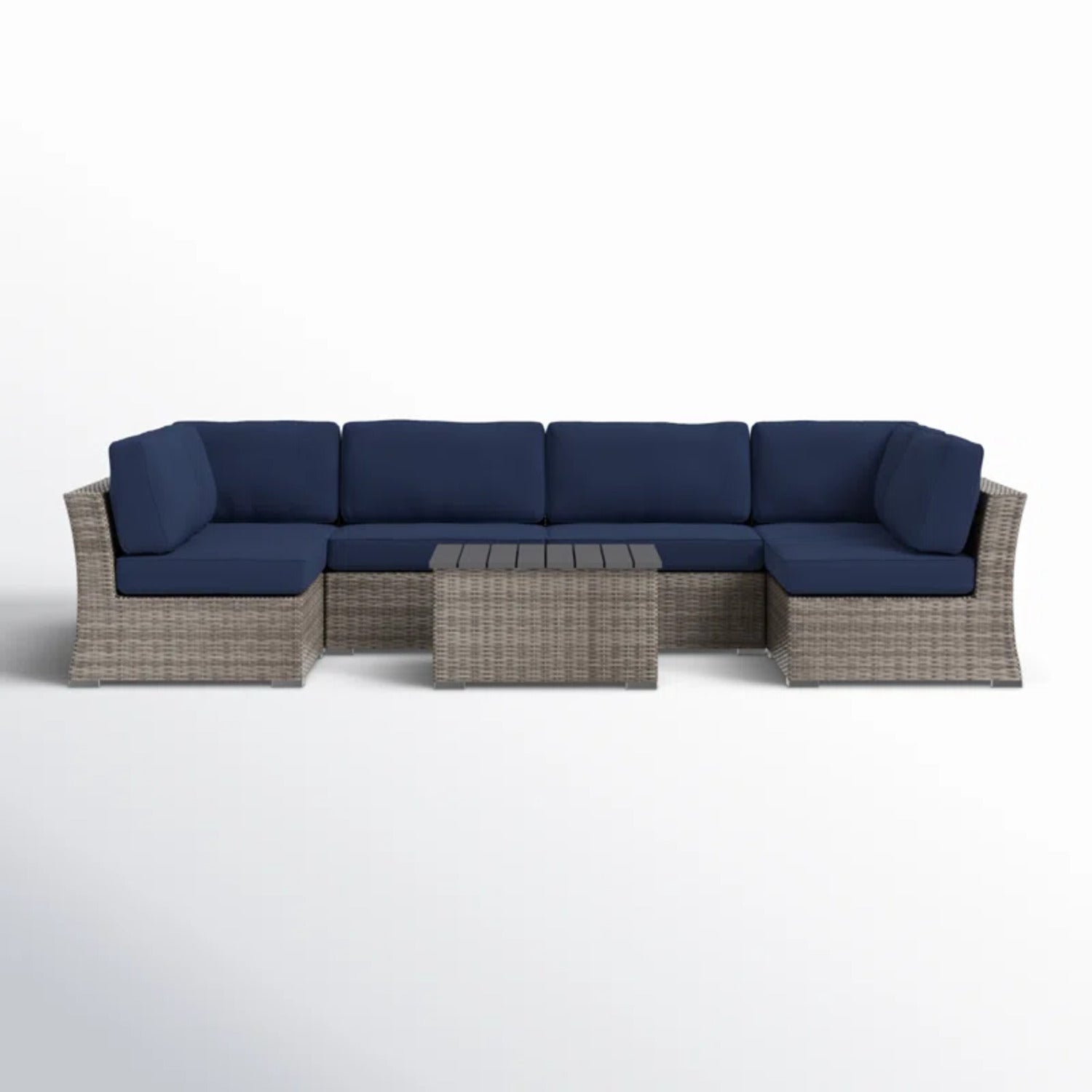 Ready-to-Use 4-Person Wicker Seating Group with Premium Fabric