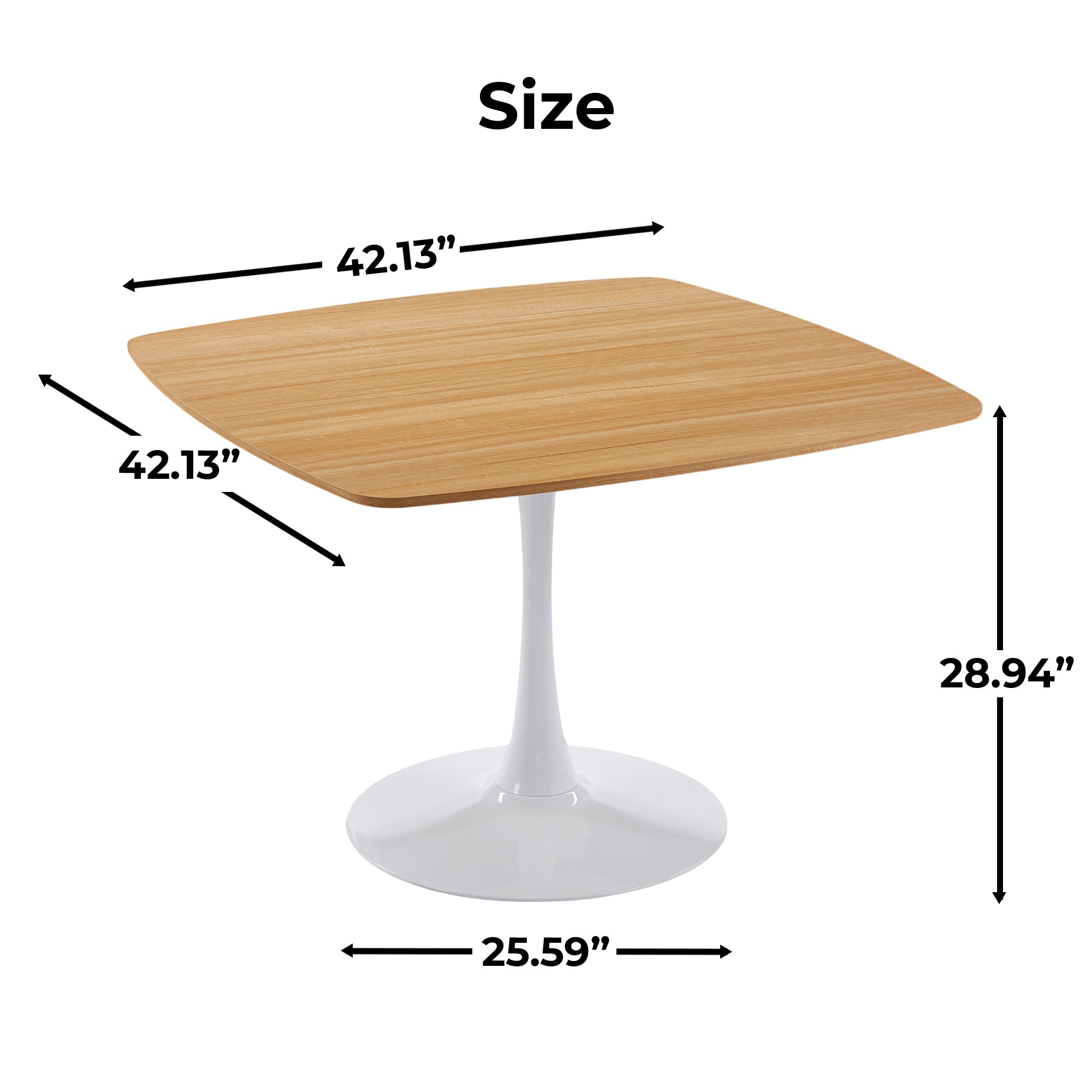 42 Inch Square Tulip Dining Table