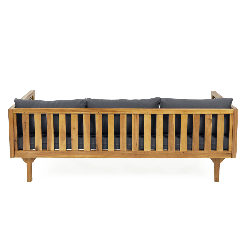 Claremont 3 Seater Daybed With Rattan Arms (Dark)