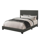 Charcoal Queen Bed with Nailhead Trim