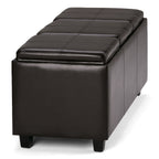 Avalon 42 Inch Wide Storage Ottoman in Tanners