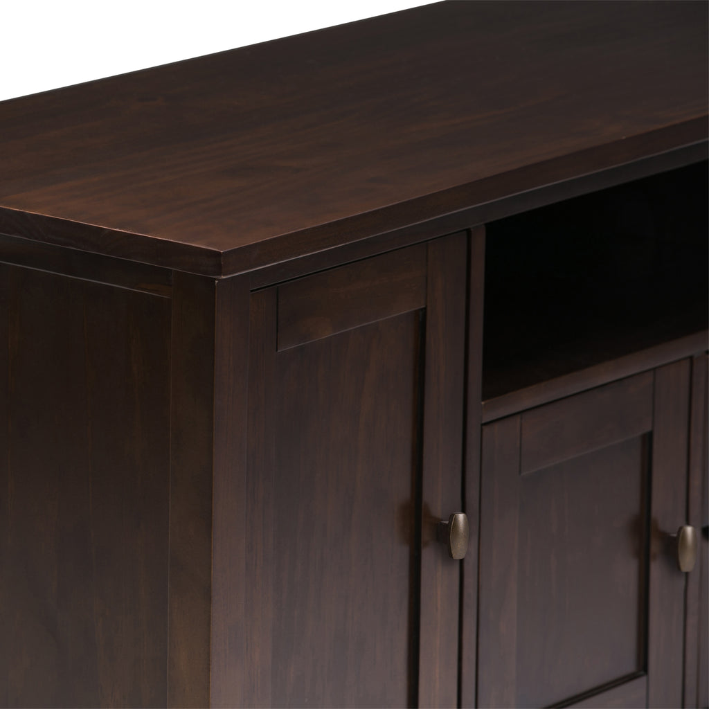 Warm Shaker 72 Inch Wide Solid Wood TV Stand in Tobacco