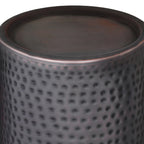 Corbin 16 Inch Wide Metal Side Table in Hammered Antique