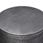 Johnsen 15 Inch Wide Tribal Pattern Metal Accent Table