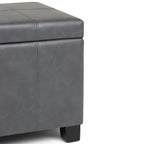 Dover 36 Inch Wide Storage Ottoman Bench in Stone
