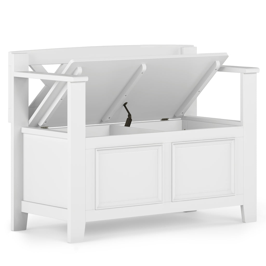 Amherst Solid Wood 36 inch Wide Transitional Entryway Storage Bench