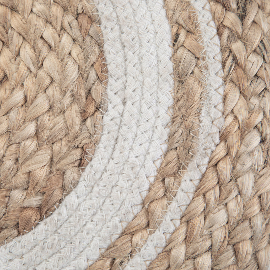 Serena 18 Inch Wide Round Braided Pouf