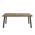 Della Outdoor Acacia Wood Dining Table with Metal Legs