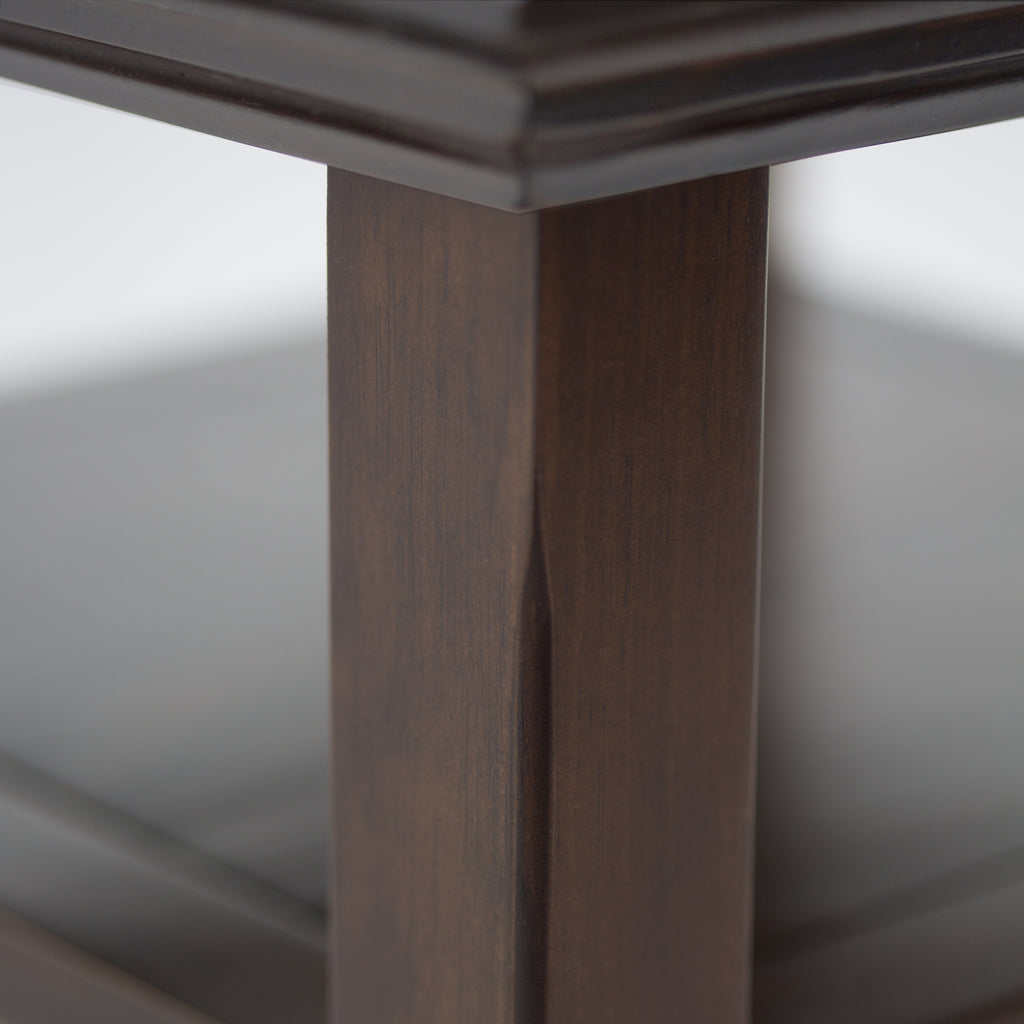 Acadian Solid Wood Narrow Side Table in Brunette