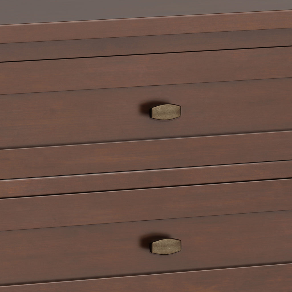 Warm Shaker Solid Wood 24 Inch Wide Transitional Nightstand in Russet