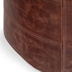 Connor 18 Inch Wide Round Pouf in Distressed