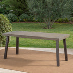 Della Outdoor Acacia Wood Dining Table with Metal Legs