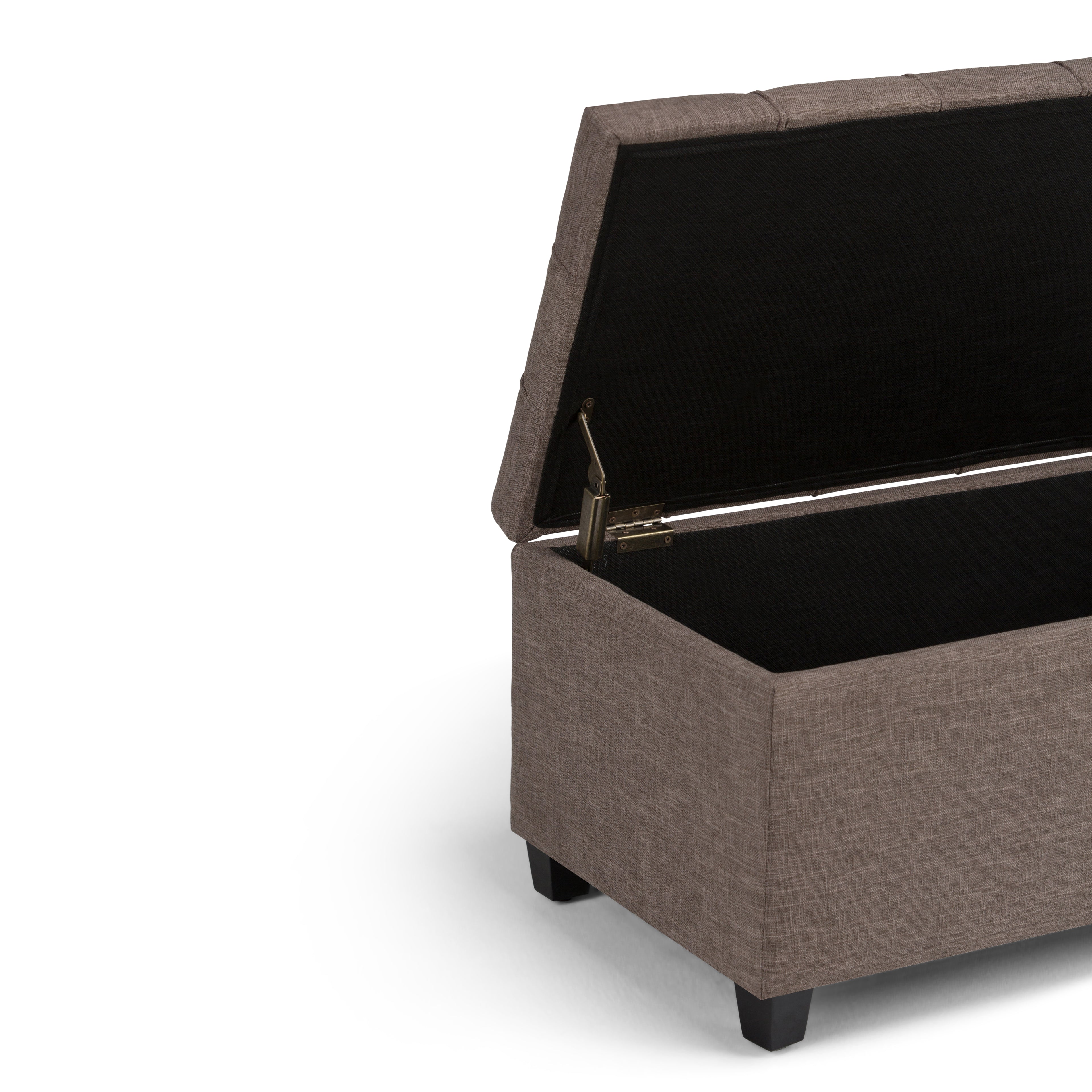 Sienna 33-Inch Wide Storage Ottoman Bench in Fawn