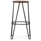 Simeon - 24" Metal Counter Height Stool with Wood Seat - Cocoa