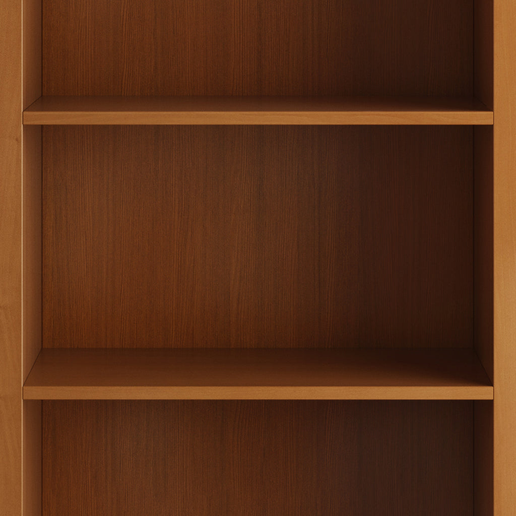 Amherst 30 Inch Solid Wood 5 Shelf Bookcase in Light Golden
