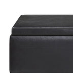 Owen 34 Inch Wide Tray Top Small Coffee Table Storage Ottoman