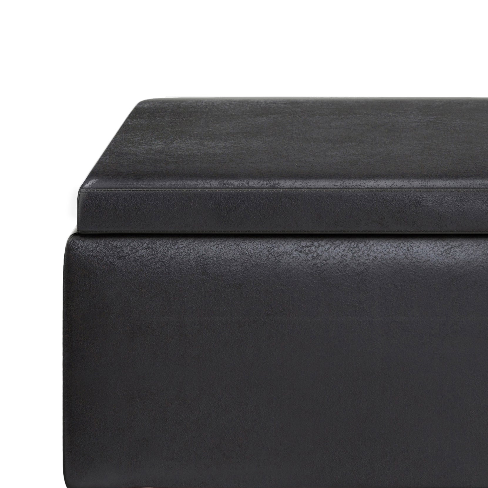 Owen 34 Inch Wide Tray Top Small Coffee Table Storage Ottoman