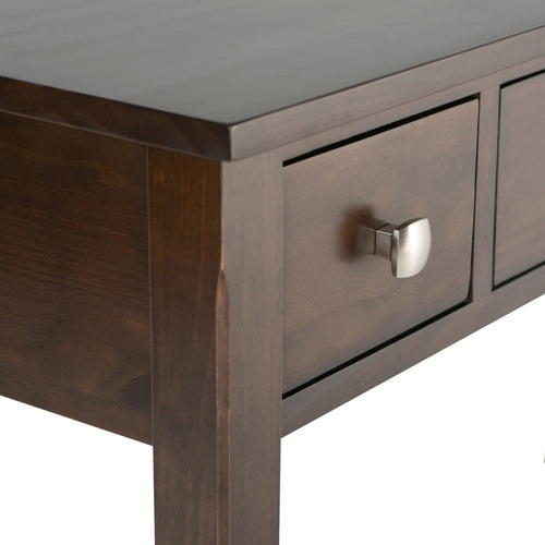 Avalon 47 Inch Wide Solid Wood Writing Office Desk in Brunette