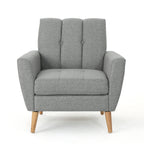 Mid Century Fabric Channel Stitch Club Chair