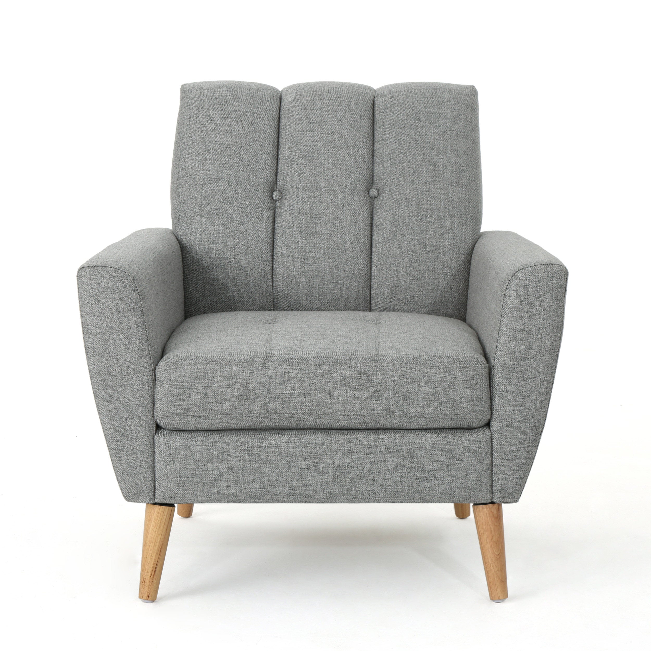 Mid Century Fabric Channel Stitch Club Chair