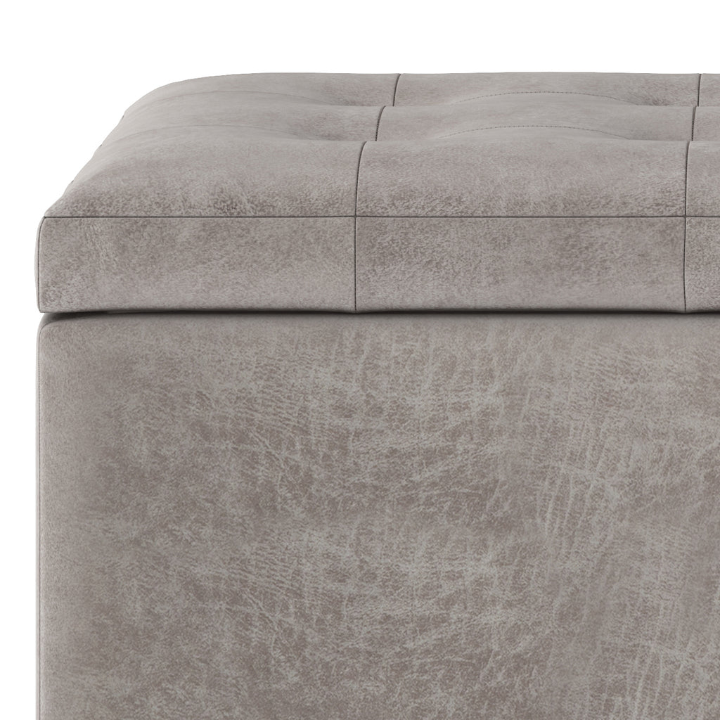 Cosmopolitan 34 Inch Wide Storage Ottoman in Distressed