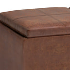 Avalon 42 Inch Wide Storage Ottoman in Distressed Saddle