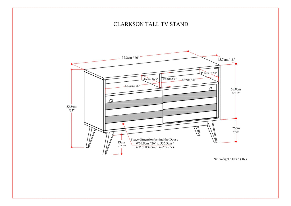 Clarkson TV Stand - Rustic