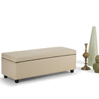 Avalon 48 Inch Wide Storage Ottoman Bench in Satin
