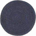 Gail Navy Jute Knitted Pouf