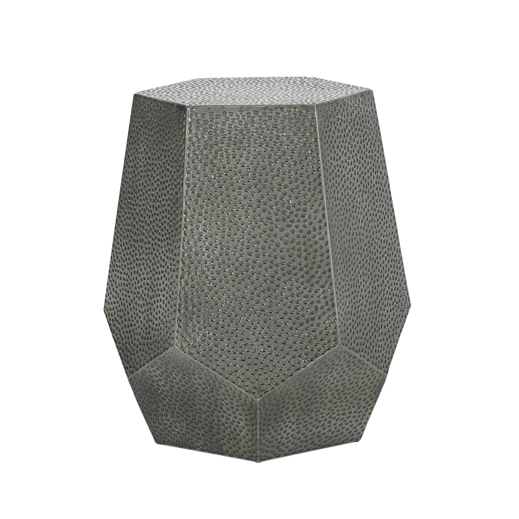 Metal Hammered End Table