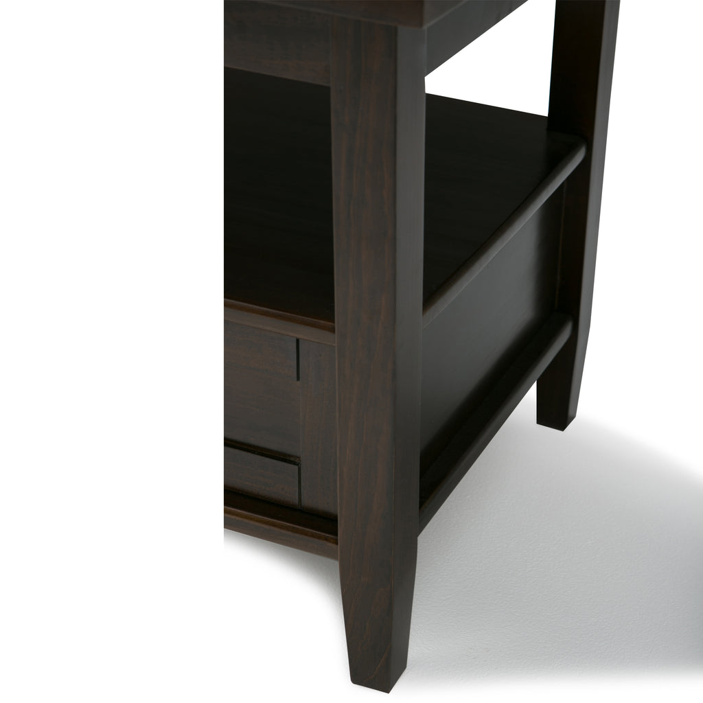 Warm Shaker Solid Wood 20-Inch Wide End Table in Tobacco