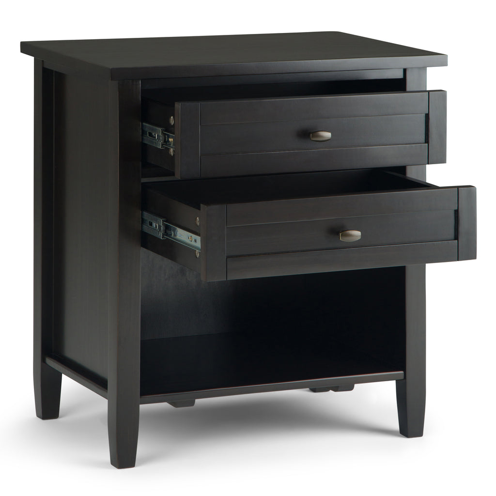 Warm Shaker Solid Wood 24 Inch Wide Transitional Nightstand in Hickory