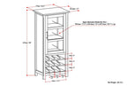 Avalon 22 Inch Wide Solid Wood 12-Bottle Wine Rack Storage Cabinet