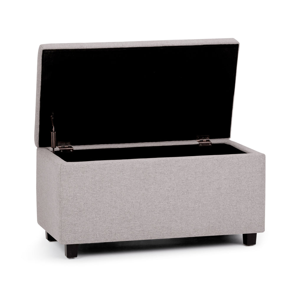 Cosmopolitan 34 Inch Wide Storage Ottoman in Cloud