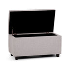 Cosmopolitan 34 Inch Wide Storage Ottoman in Cloud