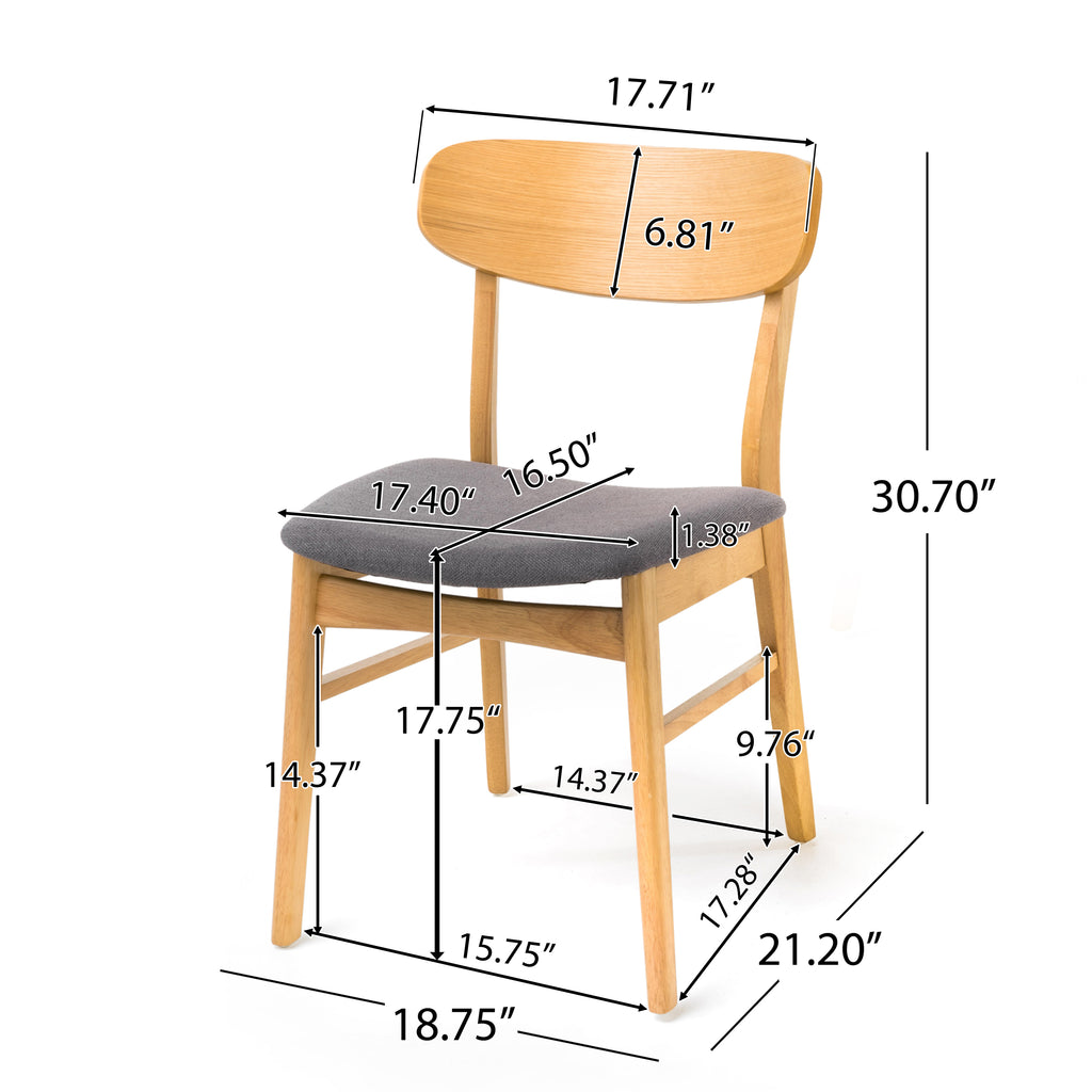 Upholstered Chenille Fabric Dining Chair Set of 2