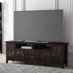 Artisan 72 Inch Wide Solid Wood TV Stand in Tobacco