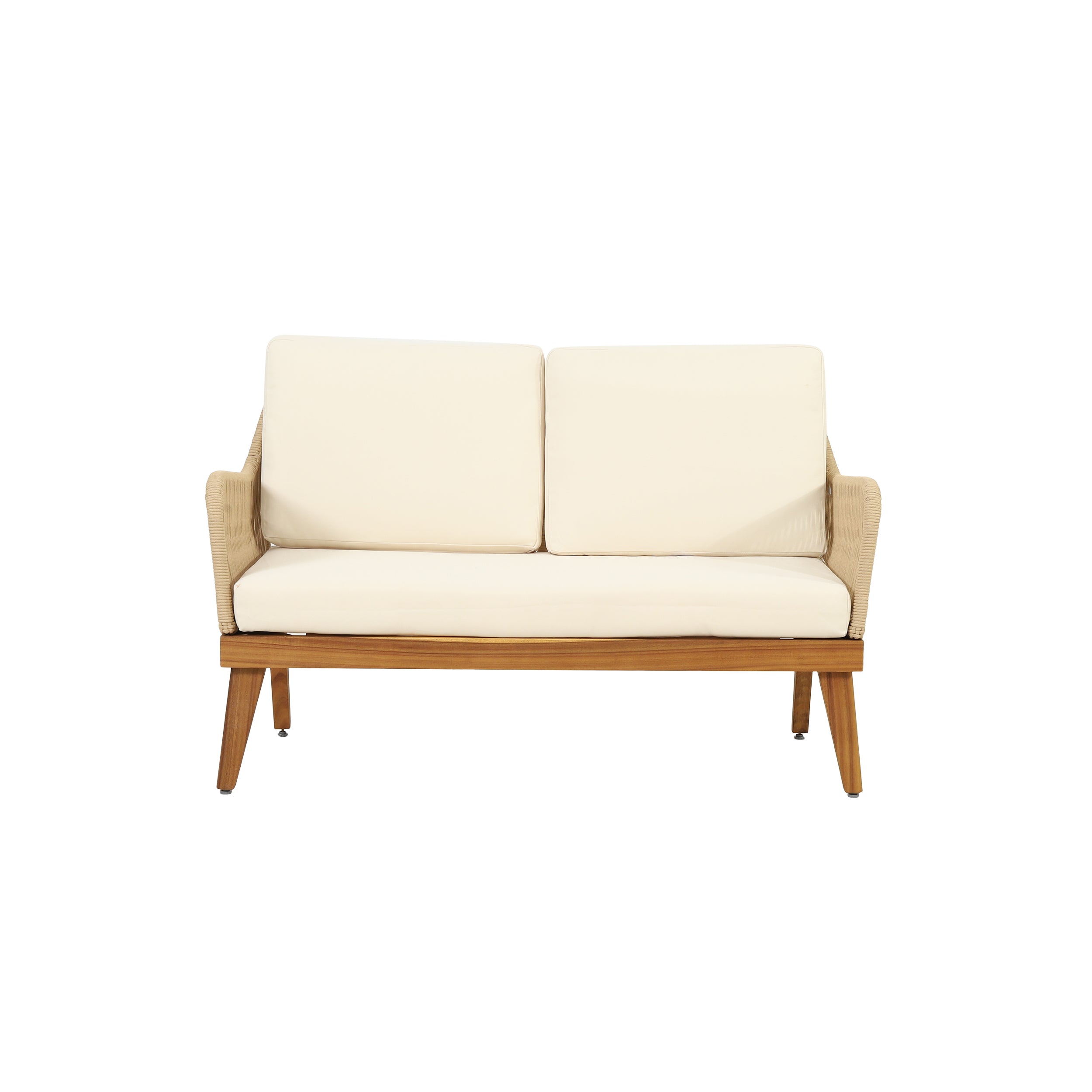 Outdoor 4-Piece Acacia Wood Chat Set with Rope