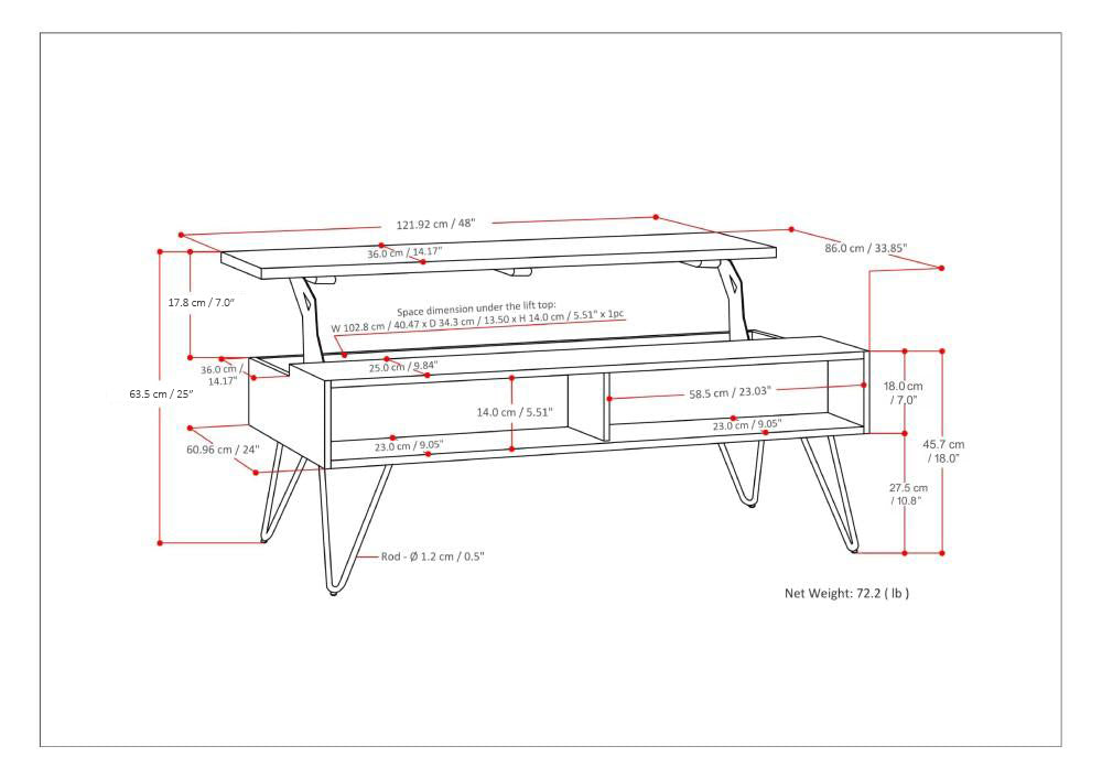 Hunter Lift Top Coffee Table