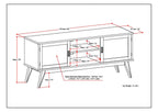 Draper 60 Inch Wide Solid Wood Mid Century Low TV Stand