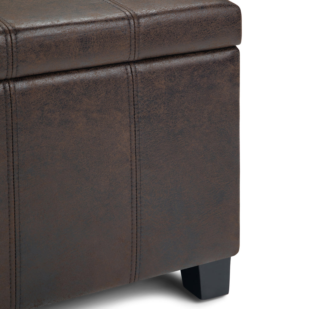 Dover 36 Inch Wide Storage Ottoman Bench in Distressed