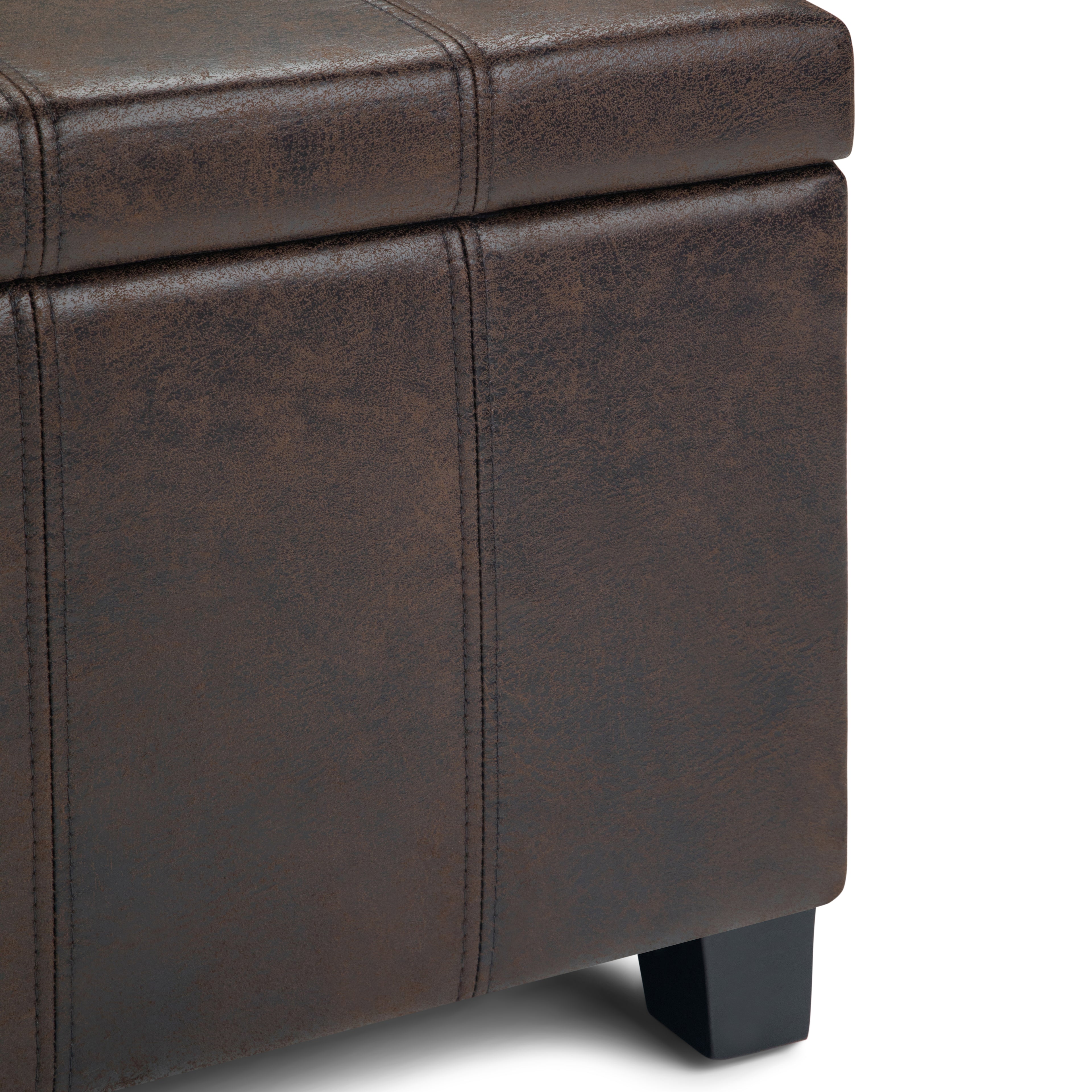 Dover 36 Inch Wide Storage Ottoman Bench in Distressed