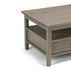 Warm Shaker Solid Wood 48 Inch Wide Transitional Coffee Table