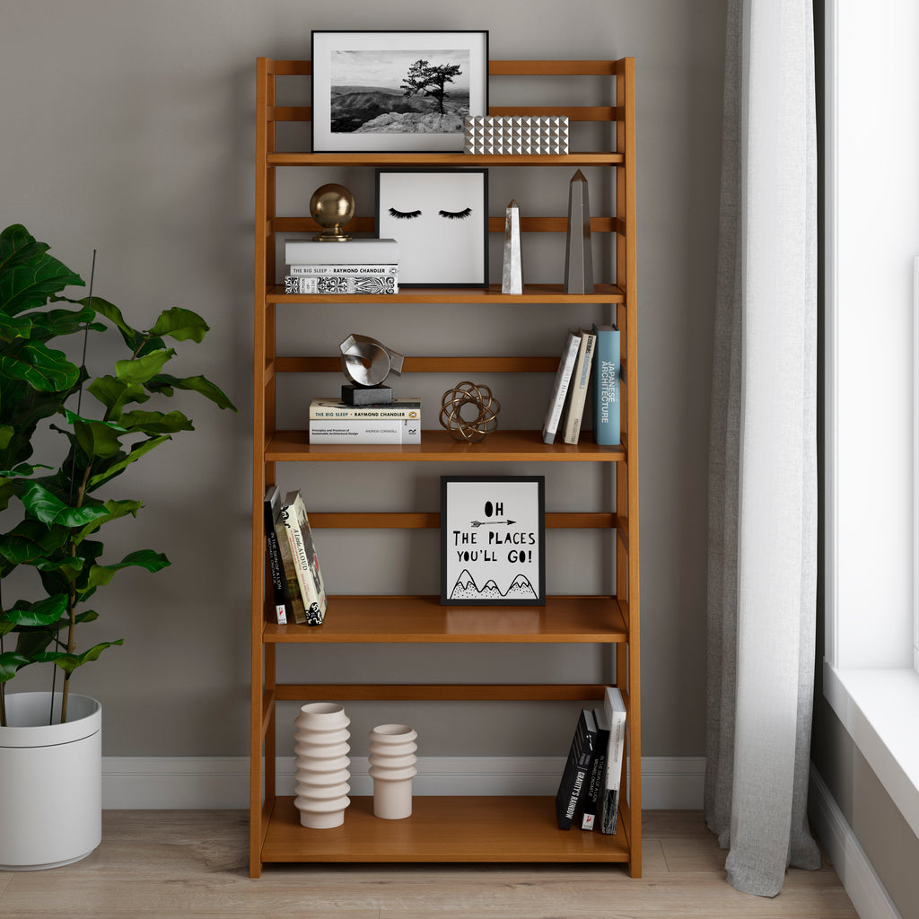Acadian Ladder Shelf Bookcase - Light Golden