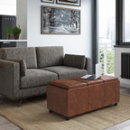 Avalon 42 Inch Wide Storage Ottoman in Distressed Saddle