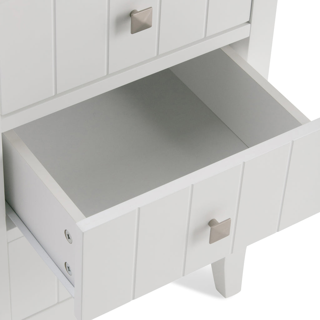 Acadian 18 Inch Wide Solid Wood Four Drawer Floor Storage Cabinet