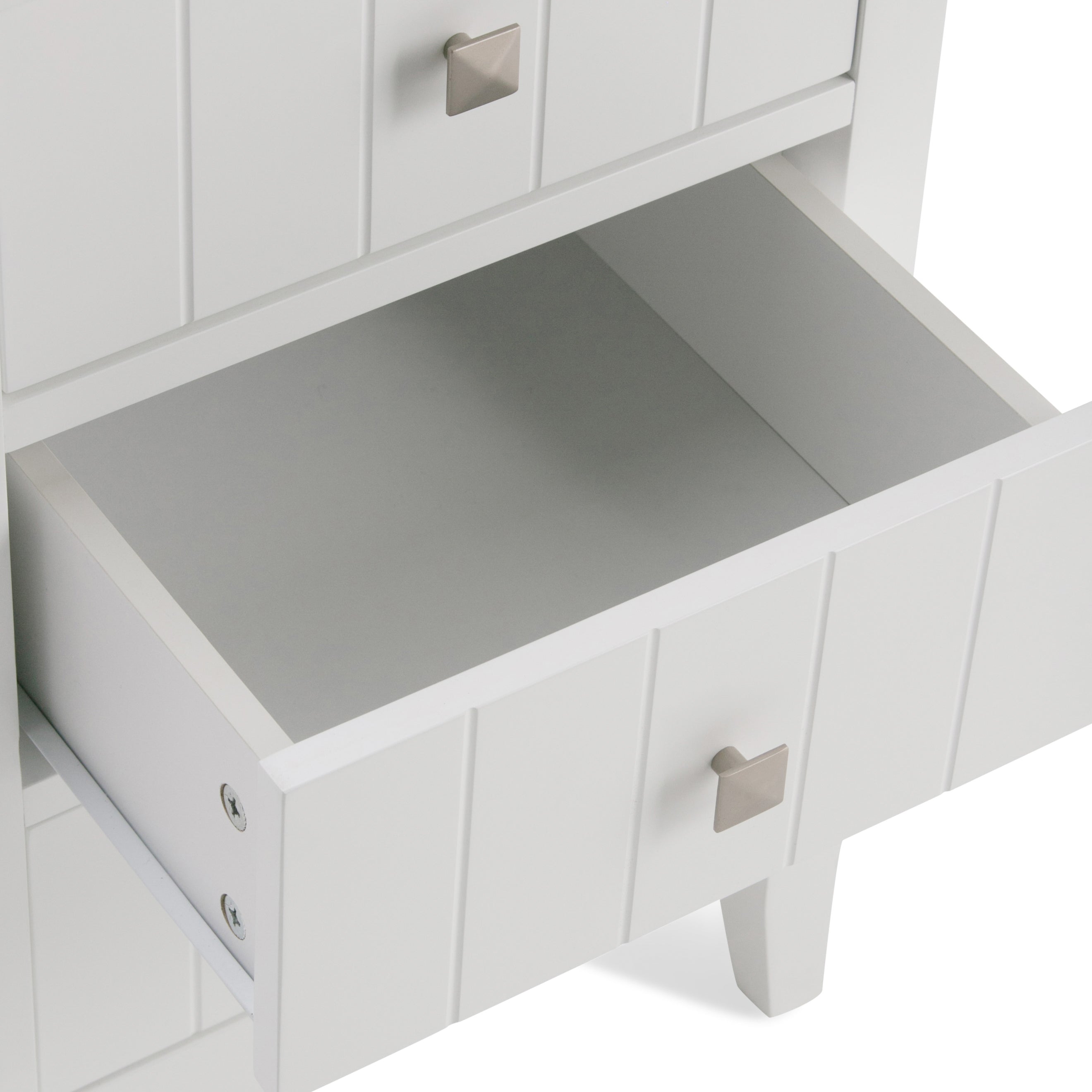 Acadian 18 Inch Wide Solid Wood Four Drawer Floor Storage Cabinet