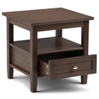 Warm Shaker Solid Wood 20 Inch Wide Transitional End Table